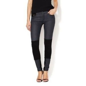 Hudson Jeans Grey and Black Newton Patchwork Jeans